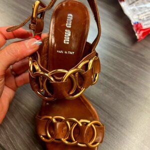 Authentic Miu Miu Leather Sandle
